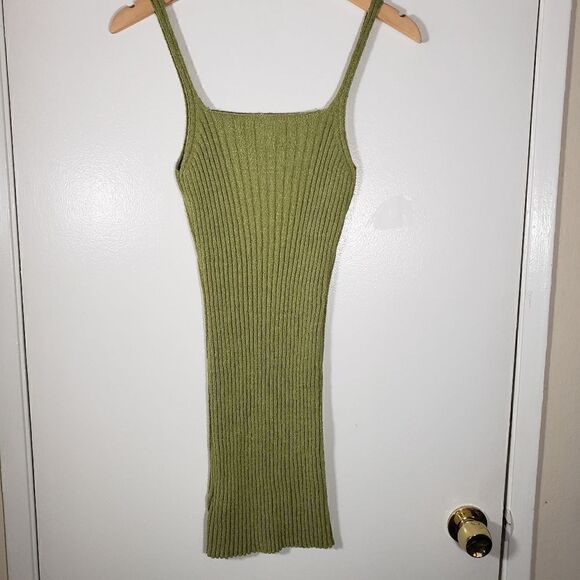 Urban Outfitters BDG Green Ribbed Bodycon Sleeveless Midi Size L - Picture 5 of 6